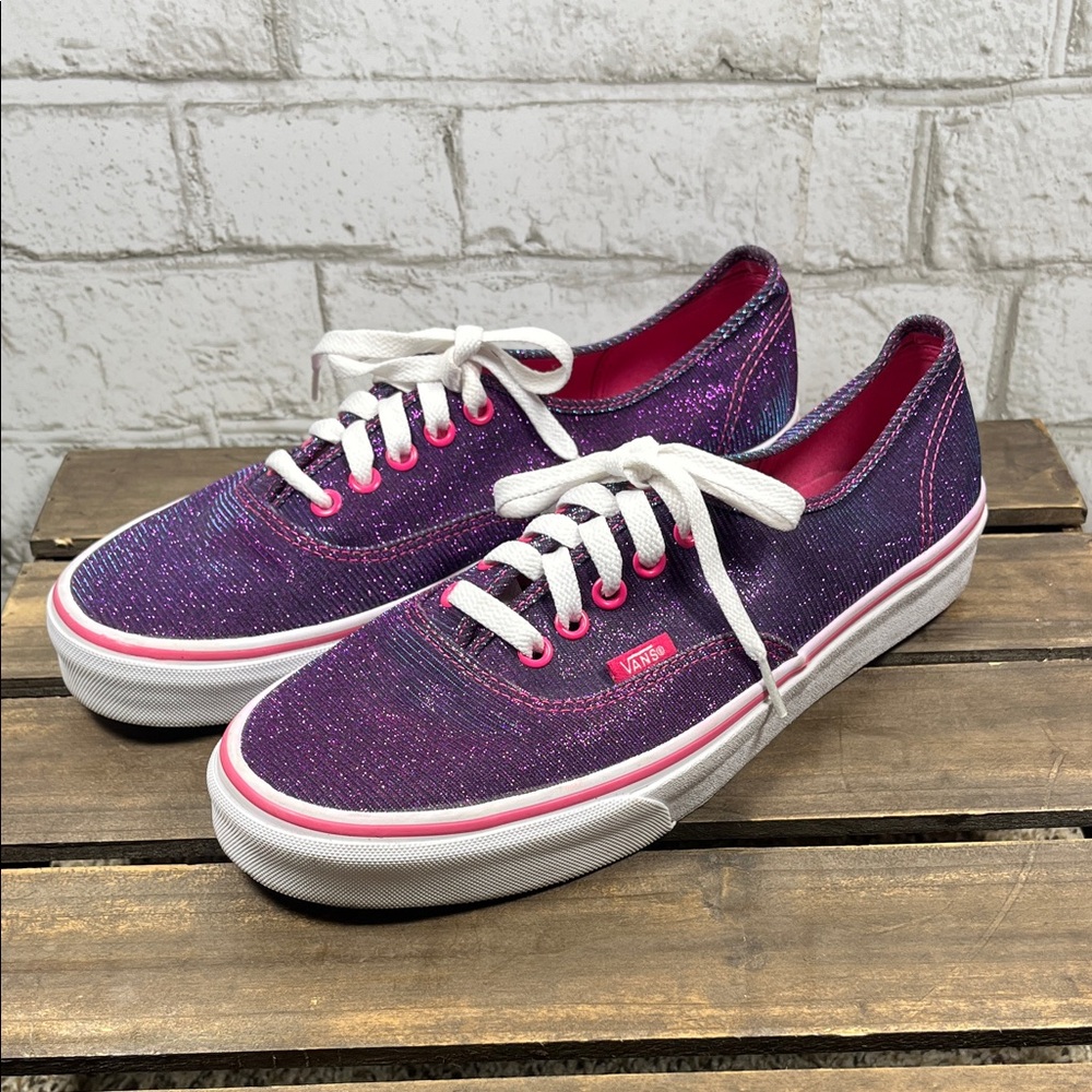 Vans Women's Iridescent Shimmer Magenta Canvas Sneakers